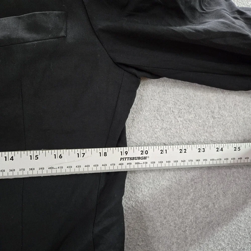 VINTAGE Hugo Boss Men Blazer 38S Black Wool Suit Jacket Button Long‎ Sleeve